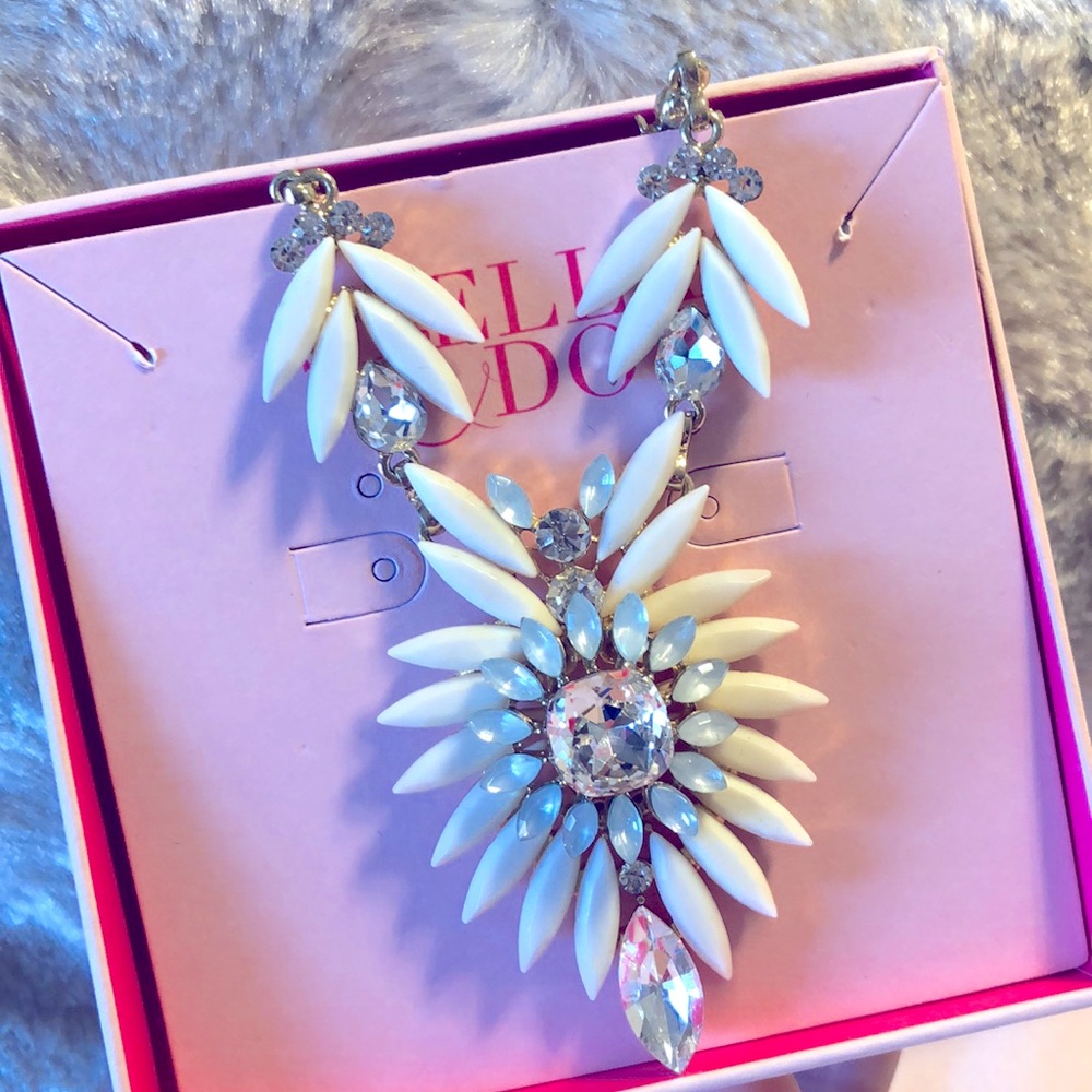 Ice Blue, Ivory and Gold Necklace